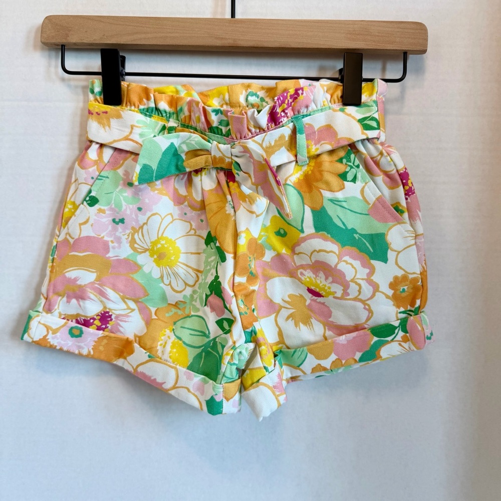 Janie and Jack Floral High Waist Shorts - Pink, Yellow, Green New Without Tag